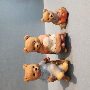 Vintage Homco Mino Bear Figurines 1980's Home Interior.